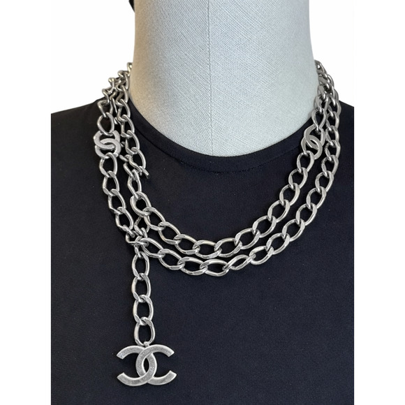 Chanel Silver CC Chain Belt / Convertible Necklace – Adjustable – 47\
